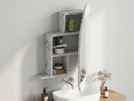 Hanah Home Cloud Storage Bathroom Wall Mirror - Carrara